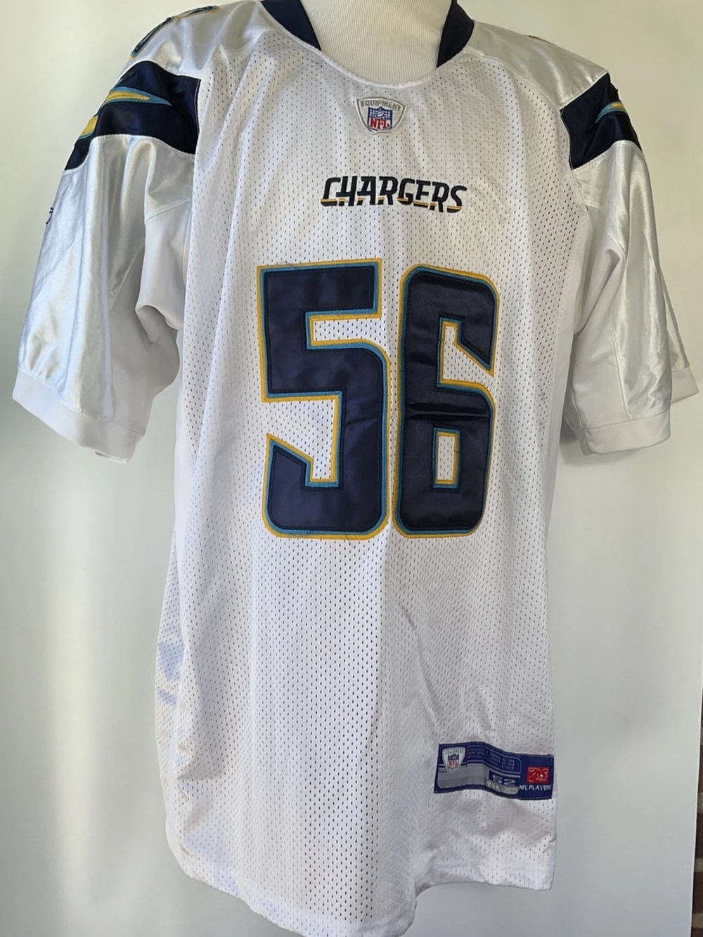Reebok Authentic Shawn Merriman #56 San Diego Chargers Stitched Jersey Size 52